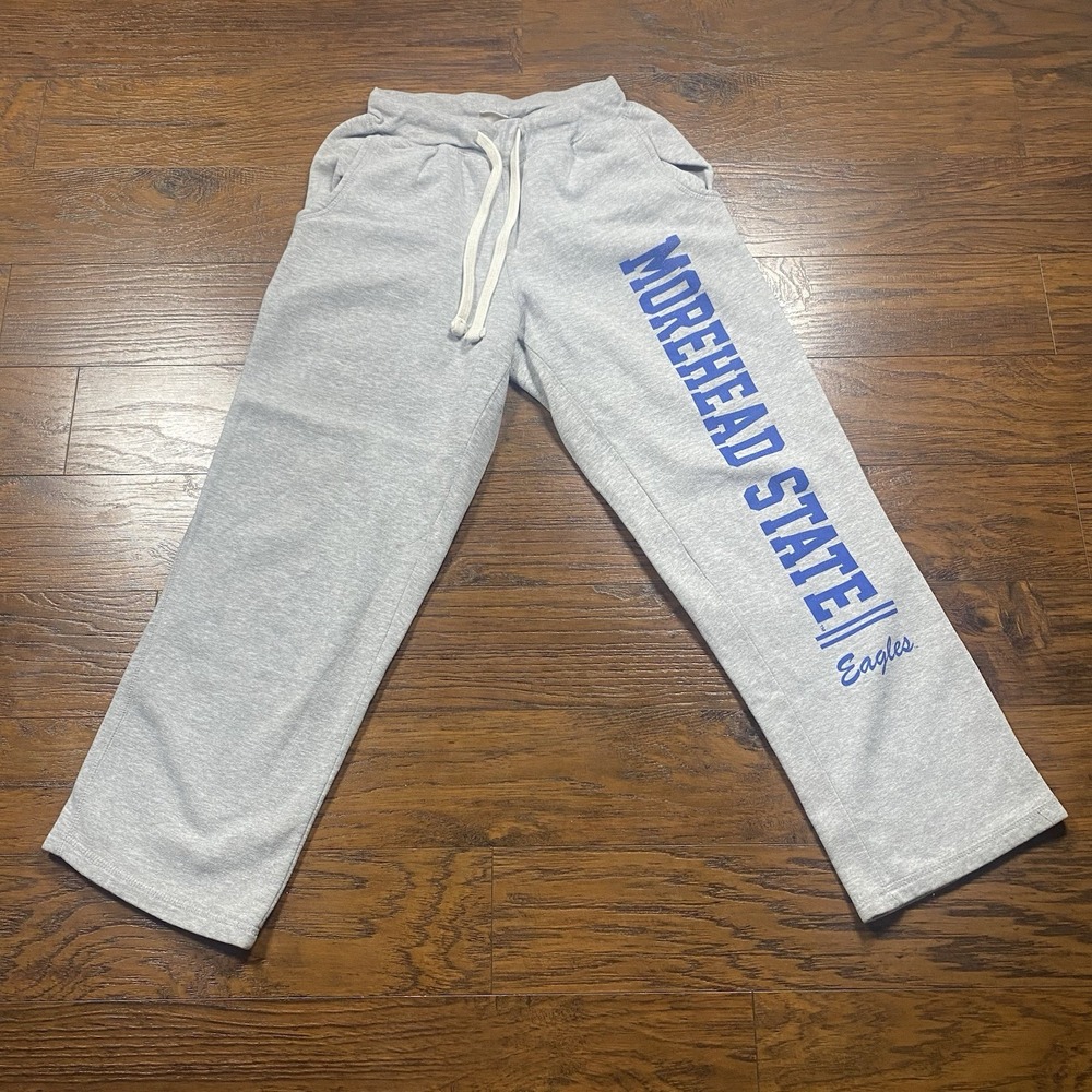 Vintage MV Sport Pro Weave Morehead State Eagles Sweatpants Gray Heavyweight S